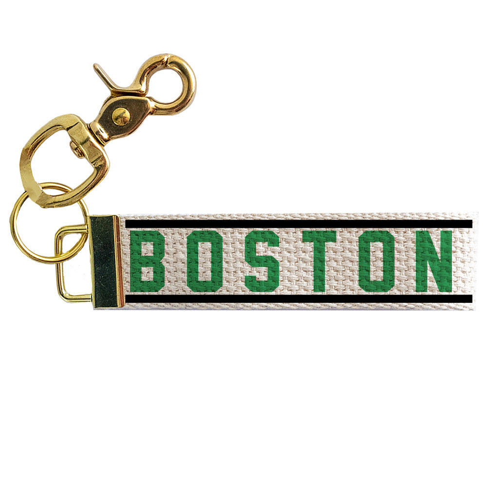 Green and Black Boston Keychain