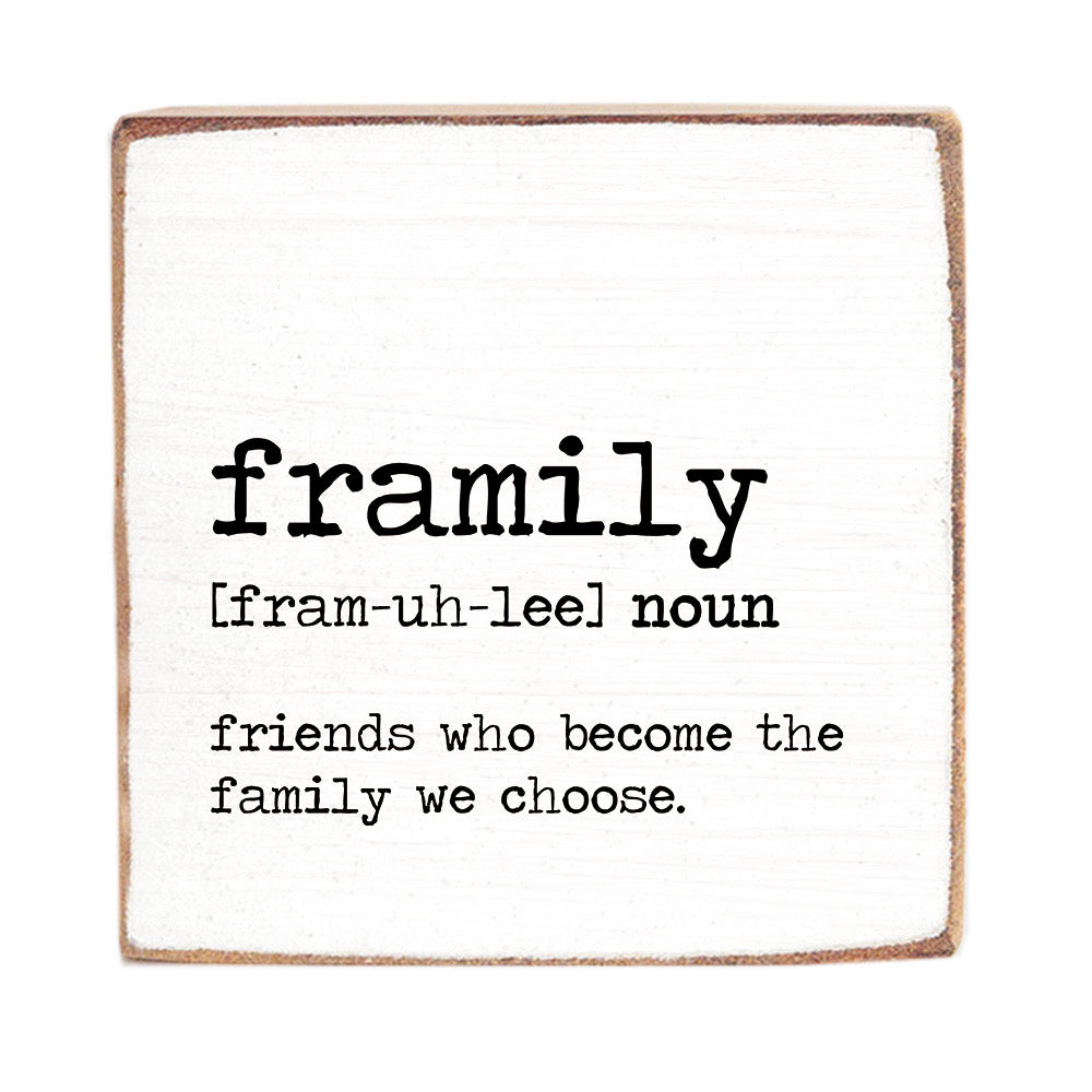 Framily Definition Square Block Sign