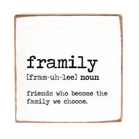Framily Definition Square Block Sign