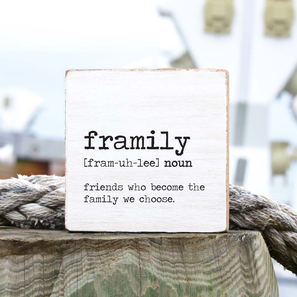 Framily Definition Square Block Sign