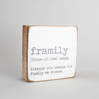 Framily Definition Square Block Sign