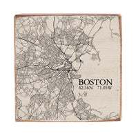 Boston Neutral City Map Square Block Sign