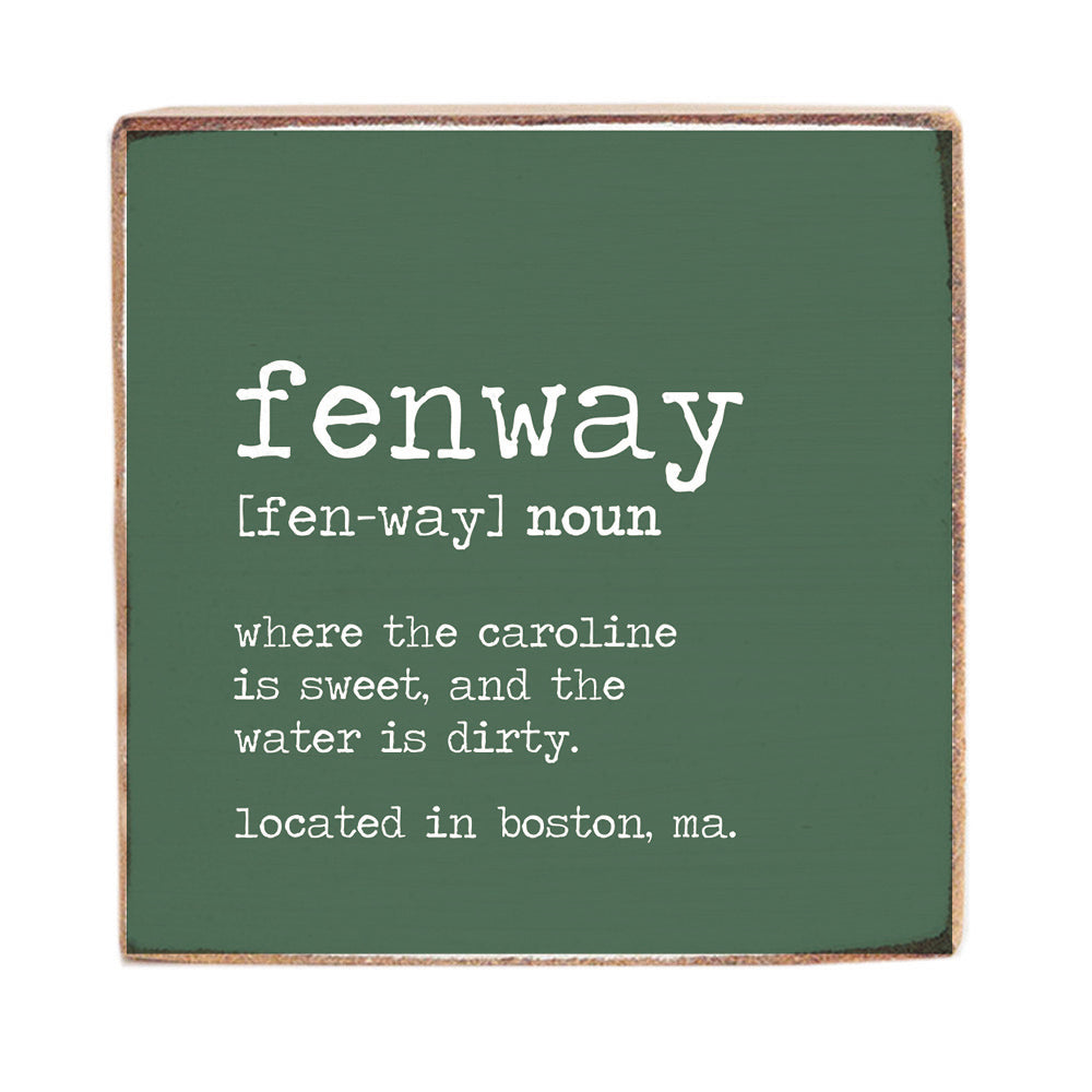 Fenway Definition Square Block Sign