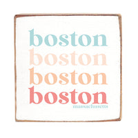 Repeating Boston Pastel Square Block Sign