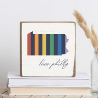 Colourful Love Philly Square Block Sign