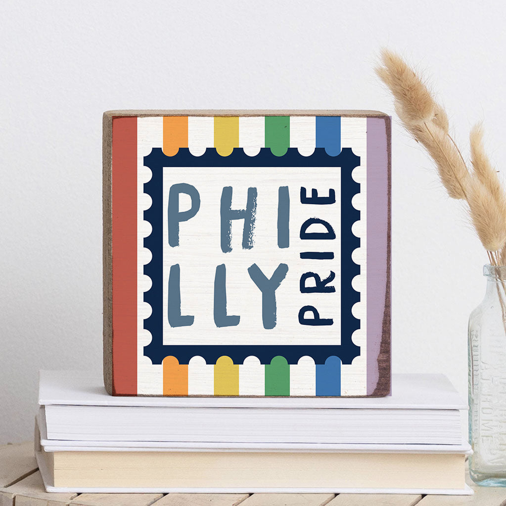 Colourful Philly Pride Square Block Sign