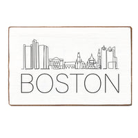 Line Art Boston Skyline XL Block Sign