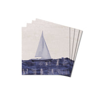 Indigo Sailboat Coaster Set