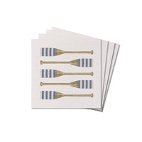 Striped Oars Rustic Marlin Coaster Set