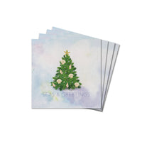 Coastal Christmas Evergreen Tree Coaster Set