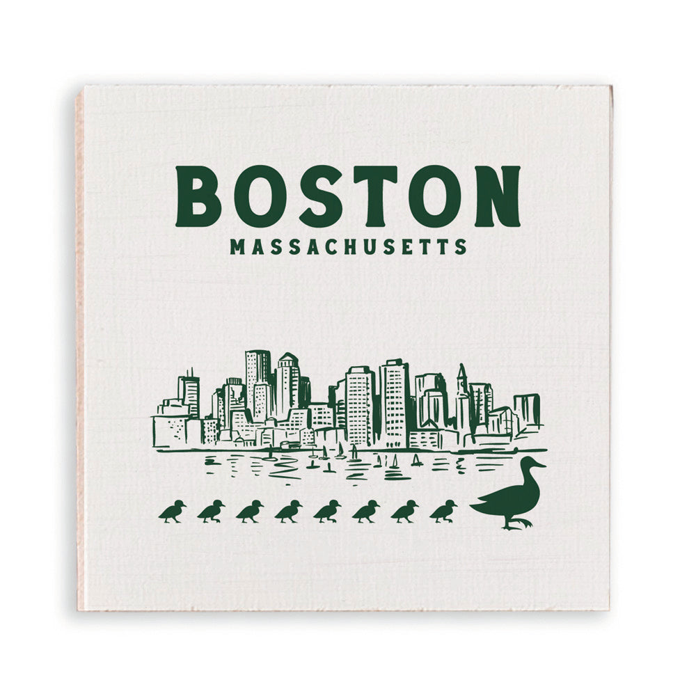 Boston Skyline Ducklings Magnet