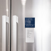 Navy Blue Boston City Grid Coordinates Magnet