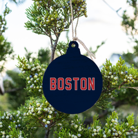 Red and Blue Boston Ornament