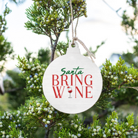 Santa Bring Wine Ornament
