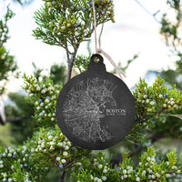 Charcoal Boston City Grid Ornament