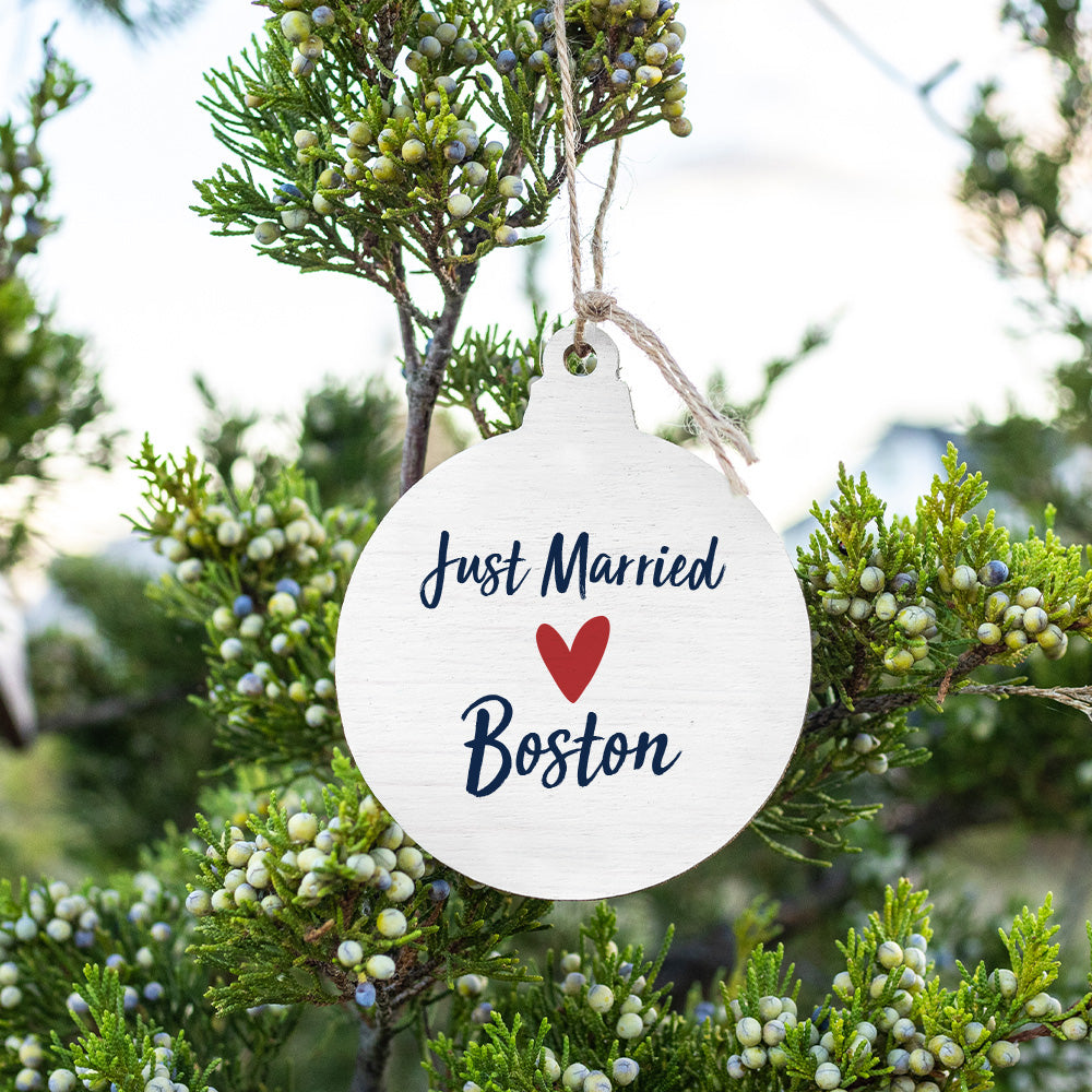 Personalized Just Married Bulb Ornament