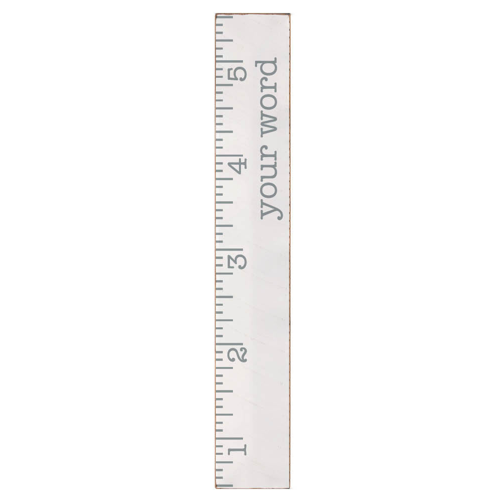 Classic White and Grey Personalized Growth Chart Barn Wood Sign