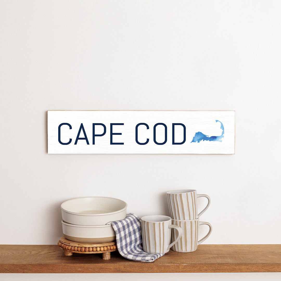 Watercolor Cape Cod Silo Barnwood Sign