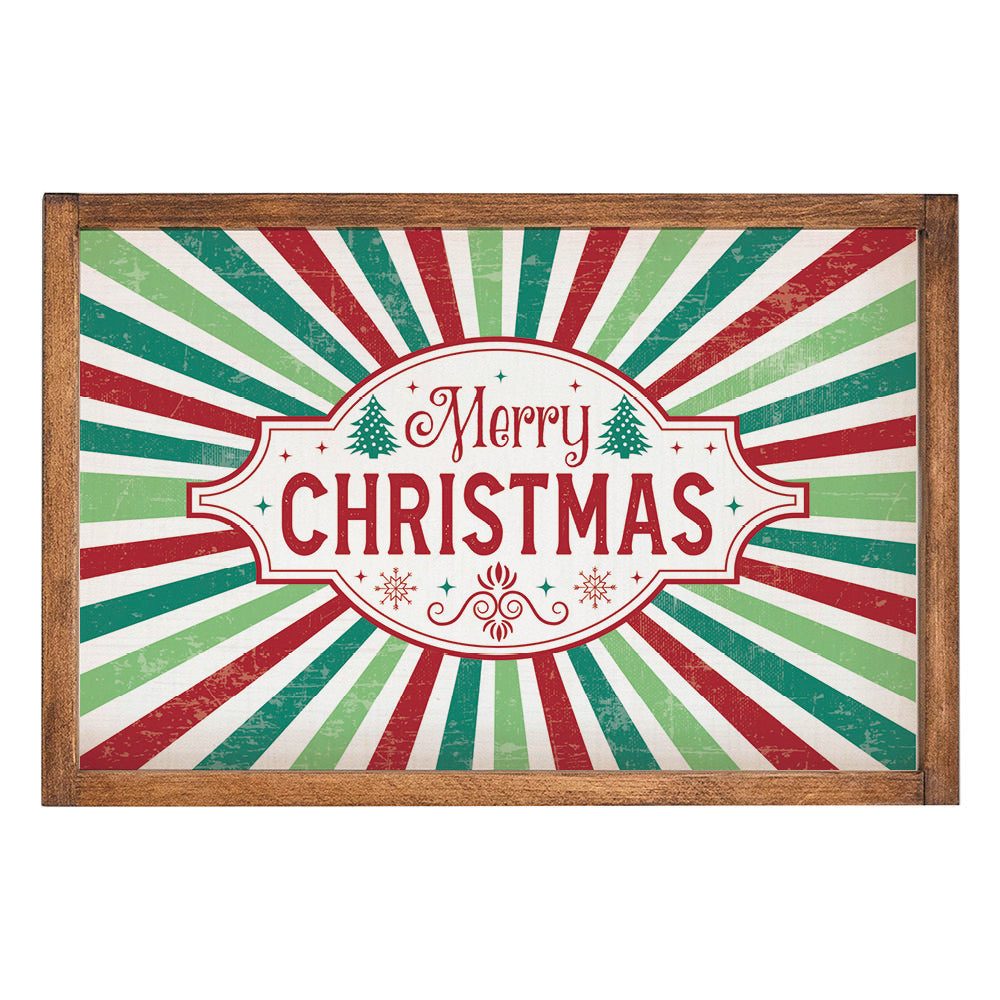 Merry Christmas Festive Stripe Wall Art