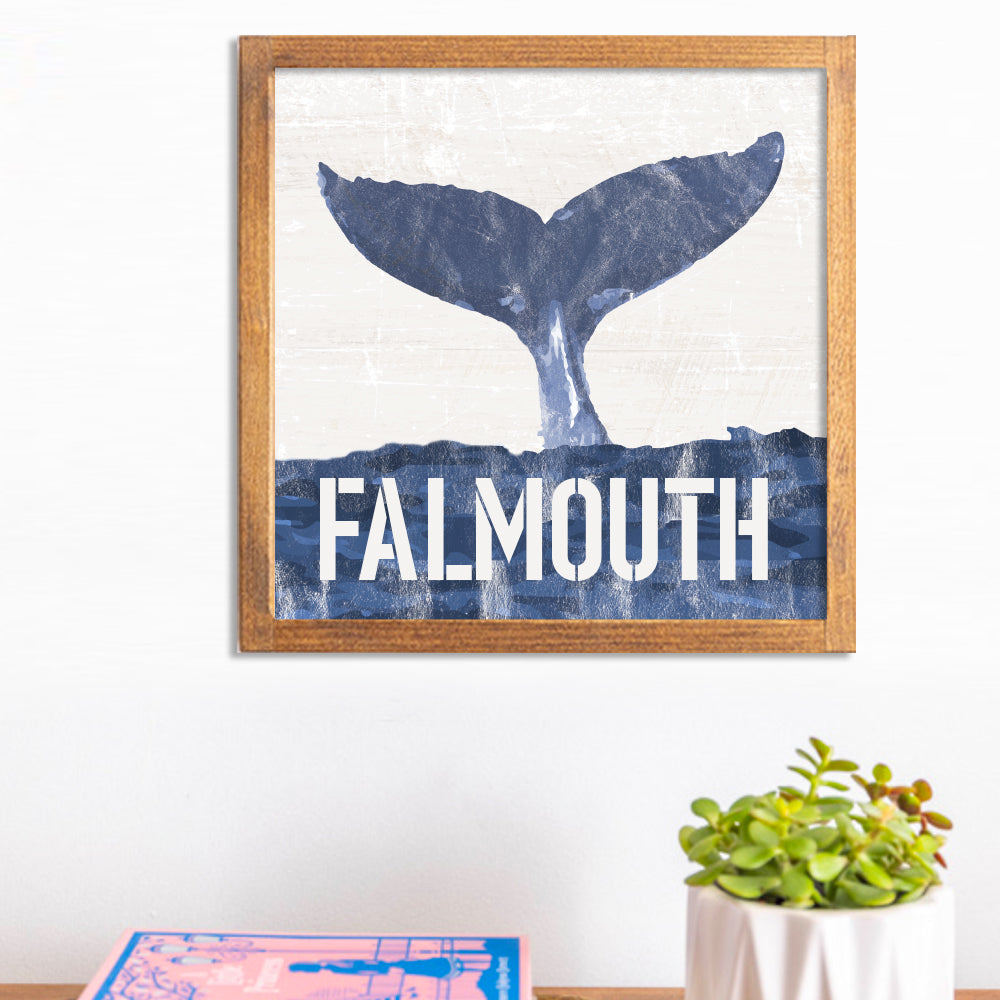 Indigo Whale Tail 12" x 12" Personalized Wall Art