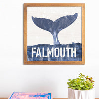 Indigo Whale Tail 12" x 12" Personalized Wall Art