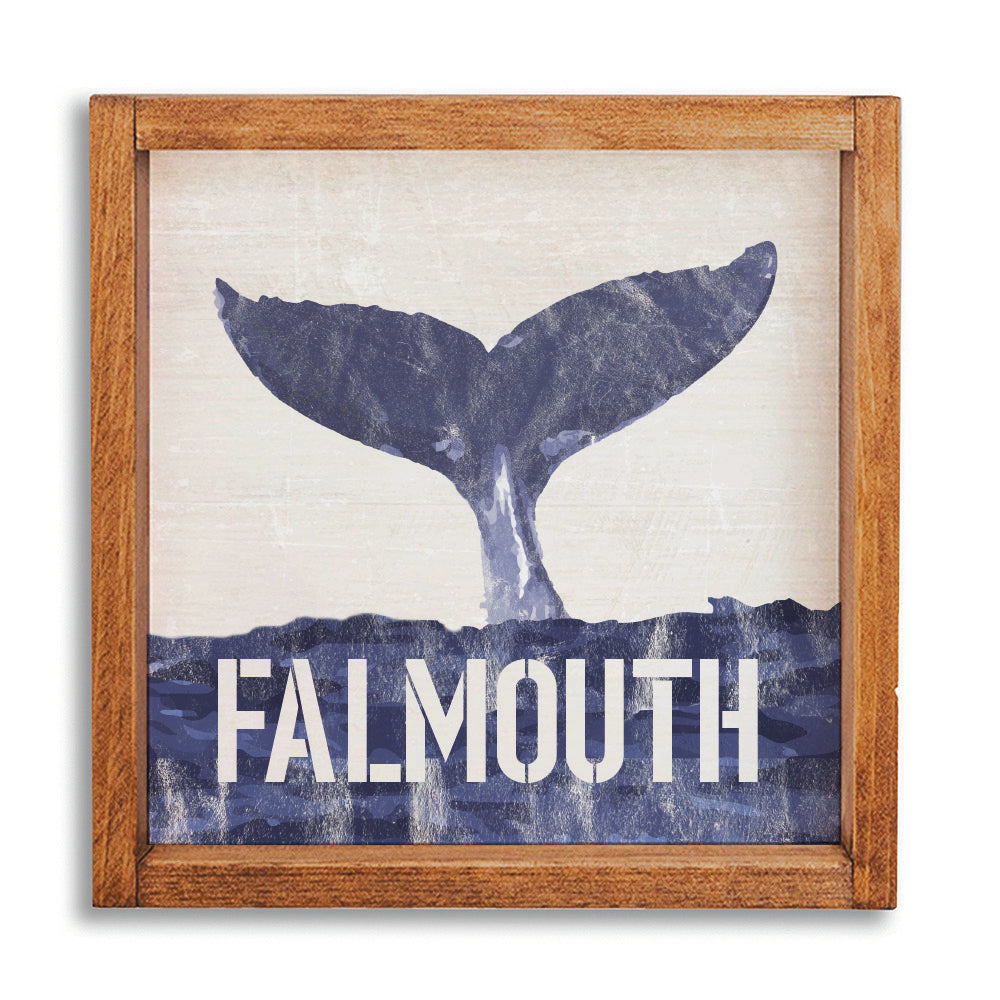 Indigo Whale Tail 12" x 12" Personalized Wall Art