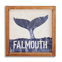 Indigo Whale Tail 12" x 12" Personalized Wall Art