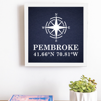 Compass + Coordinates 12" x 12" Personalized Wall Art
