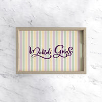 Mardi Gras Striped Serving Tray