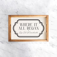 Where it All Began Striped Personalized Serving Tray