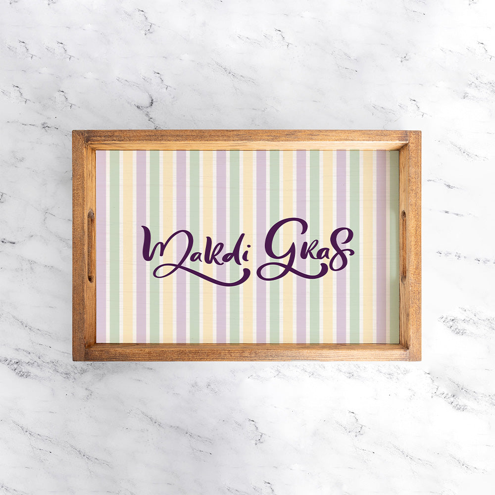 Mardi Gras Striped Serving Tray