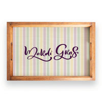 Mardi Gras Striped Serving Tray