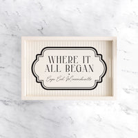 Where it All Began Striped Personalized Serving Tray