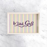 Mardi Gras Striped Serving Tray
