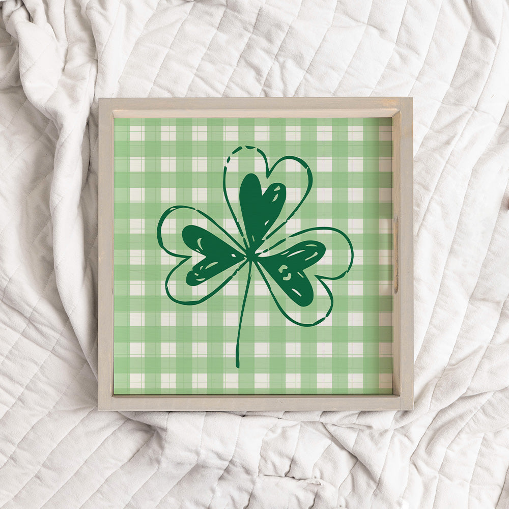 Plaid Shamrock Serving Tray