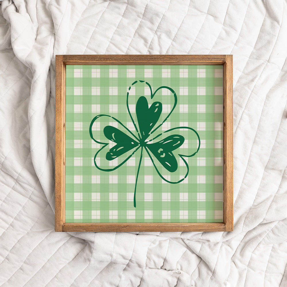Plaid Shamrock Serving Tray