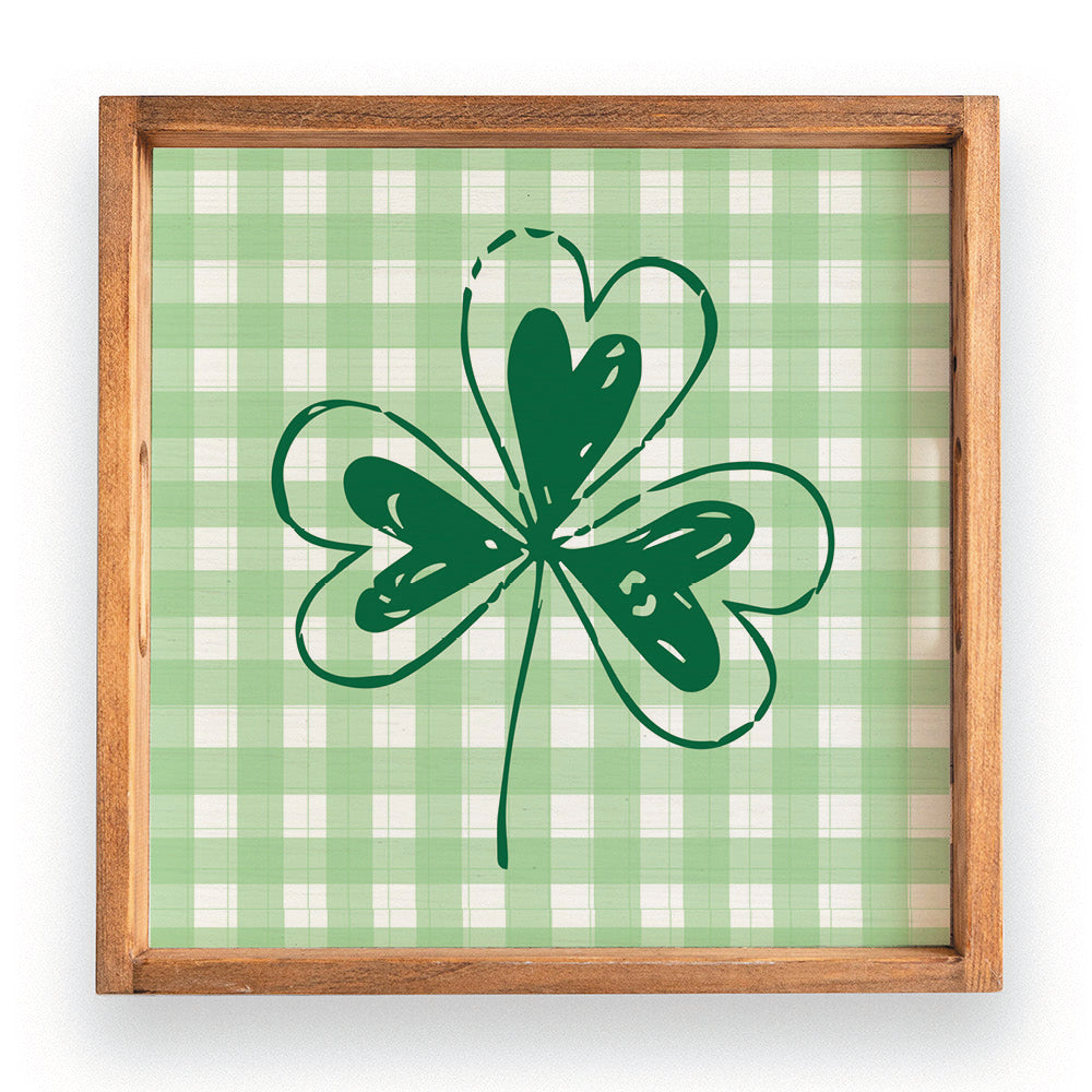 Plaid Shamrock Serving Tray