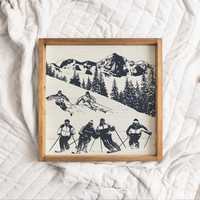 Retro Ski Run Serving Tray