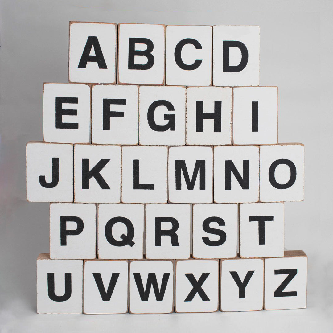 Black Block Font Decorative Wooden Block Letters A - Z – Rustic Marlin