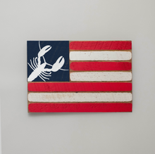 Load image into Gallery viewer, Lobster Wooden American Flag
