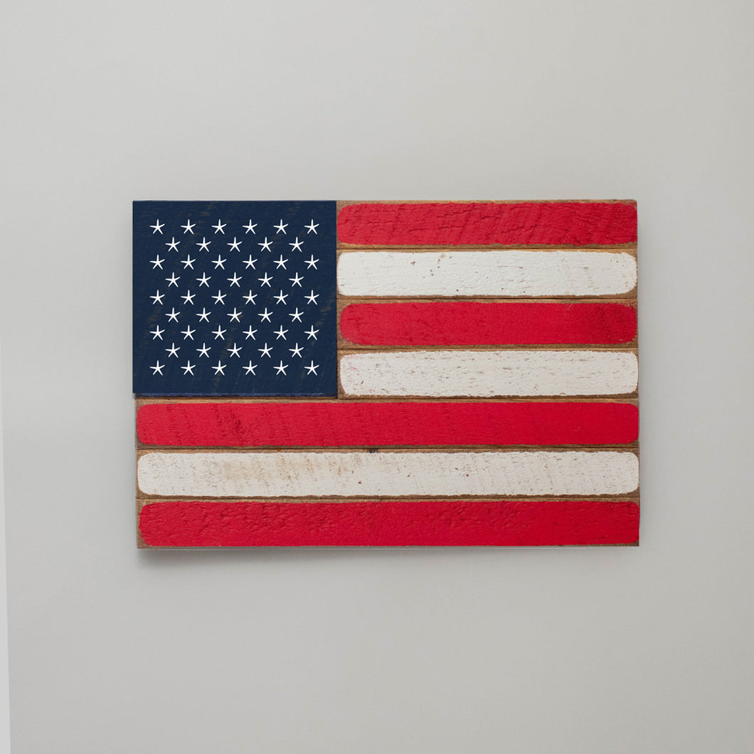 Starfish Wooden American Flag