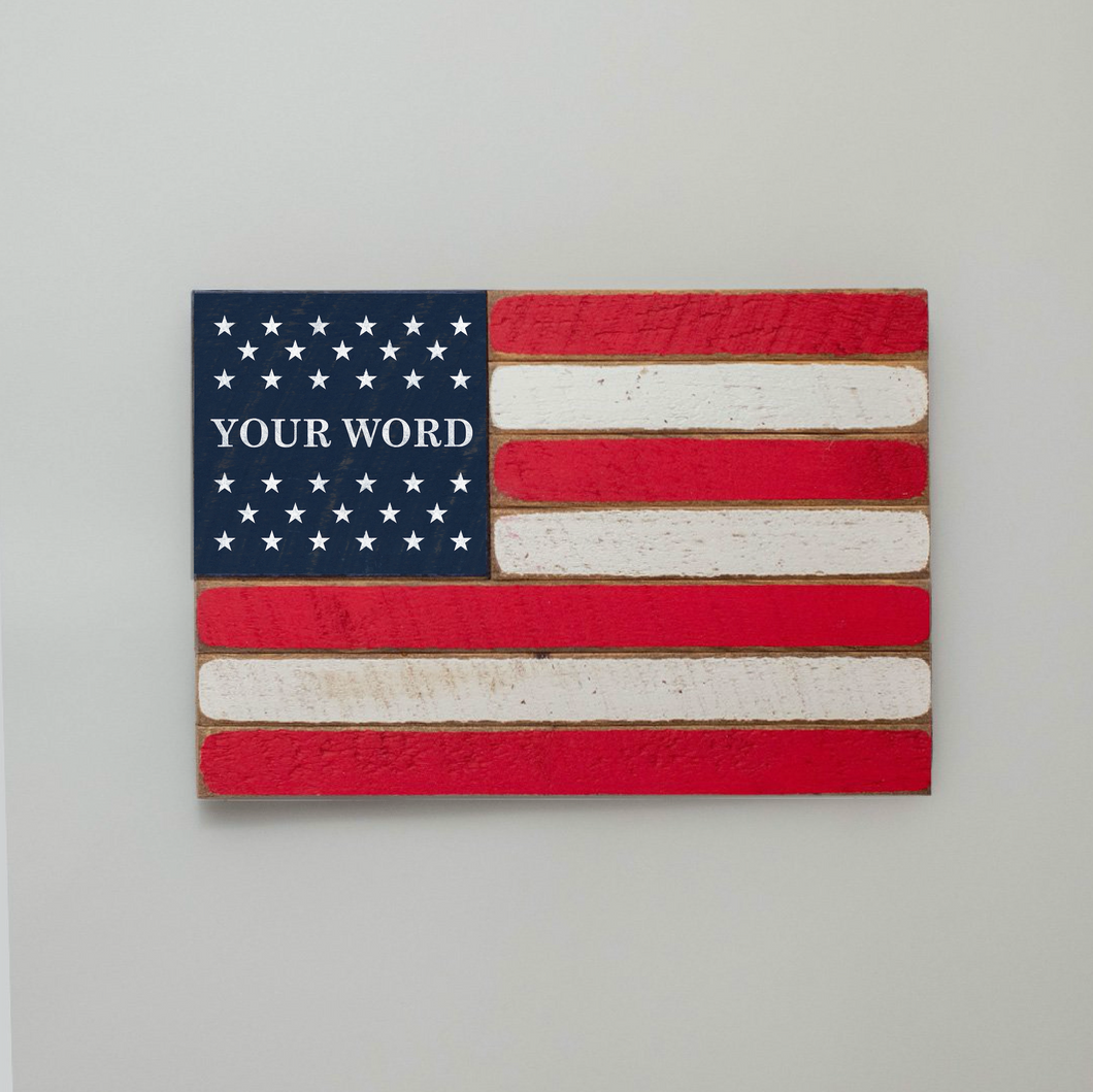 Personalized Classic Wooden American Flag