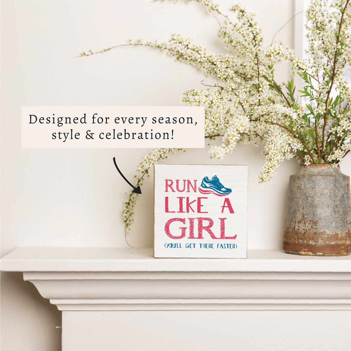 Run Like A Girl Block Sign