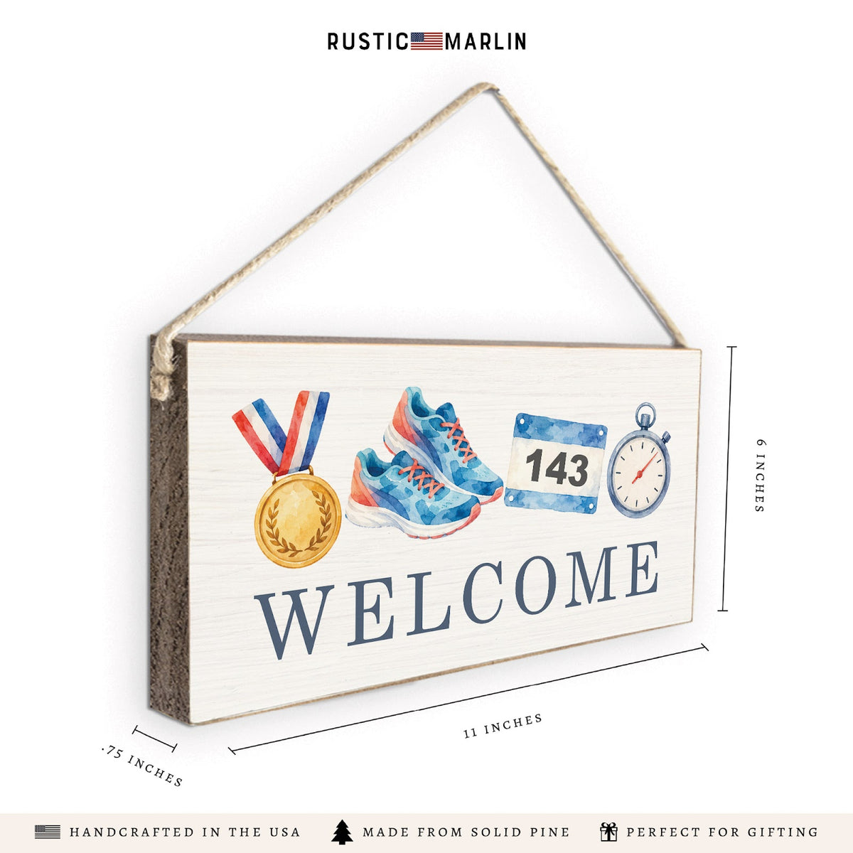 Running Icons Welcome Twine Sign