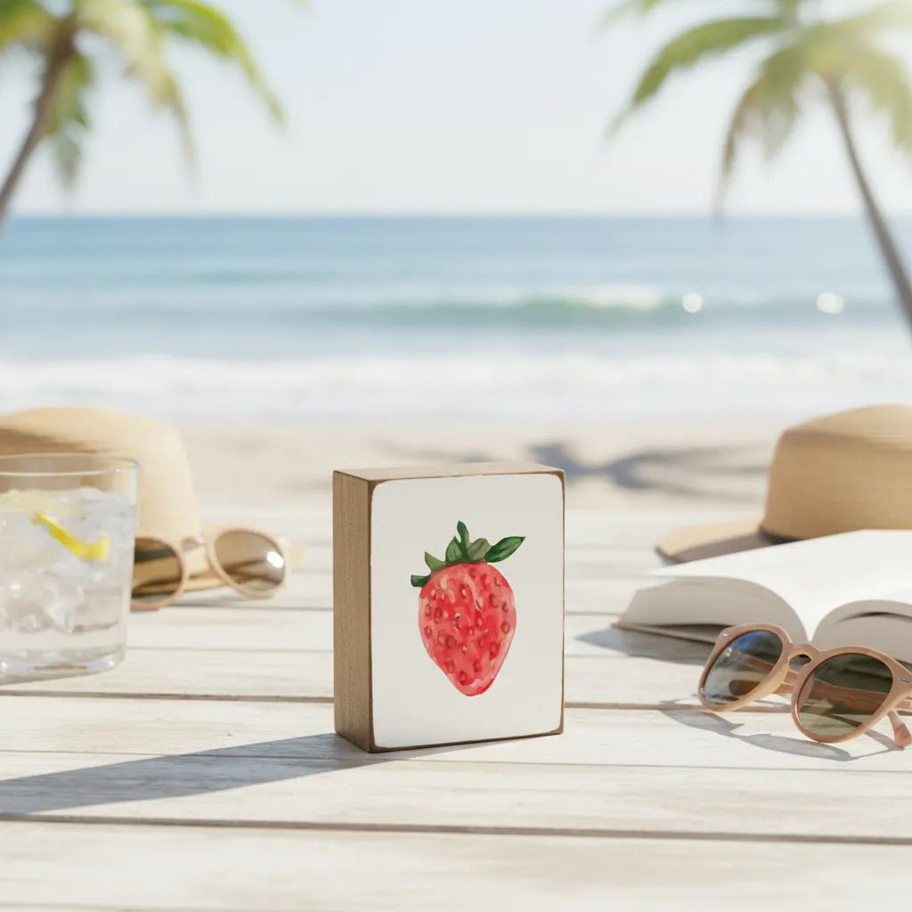 Strawberry Block Sign