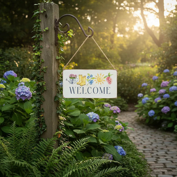 Spring Icons Welcome Twine Sign