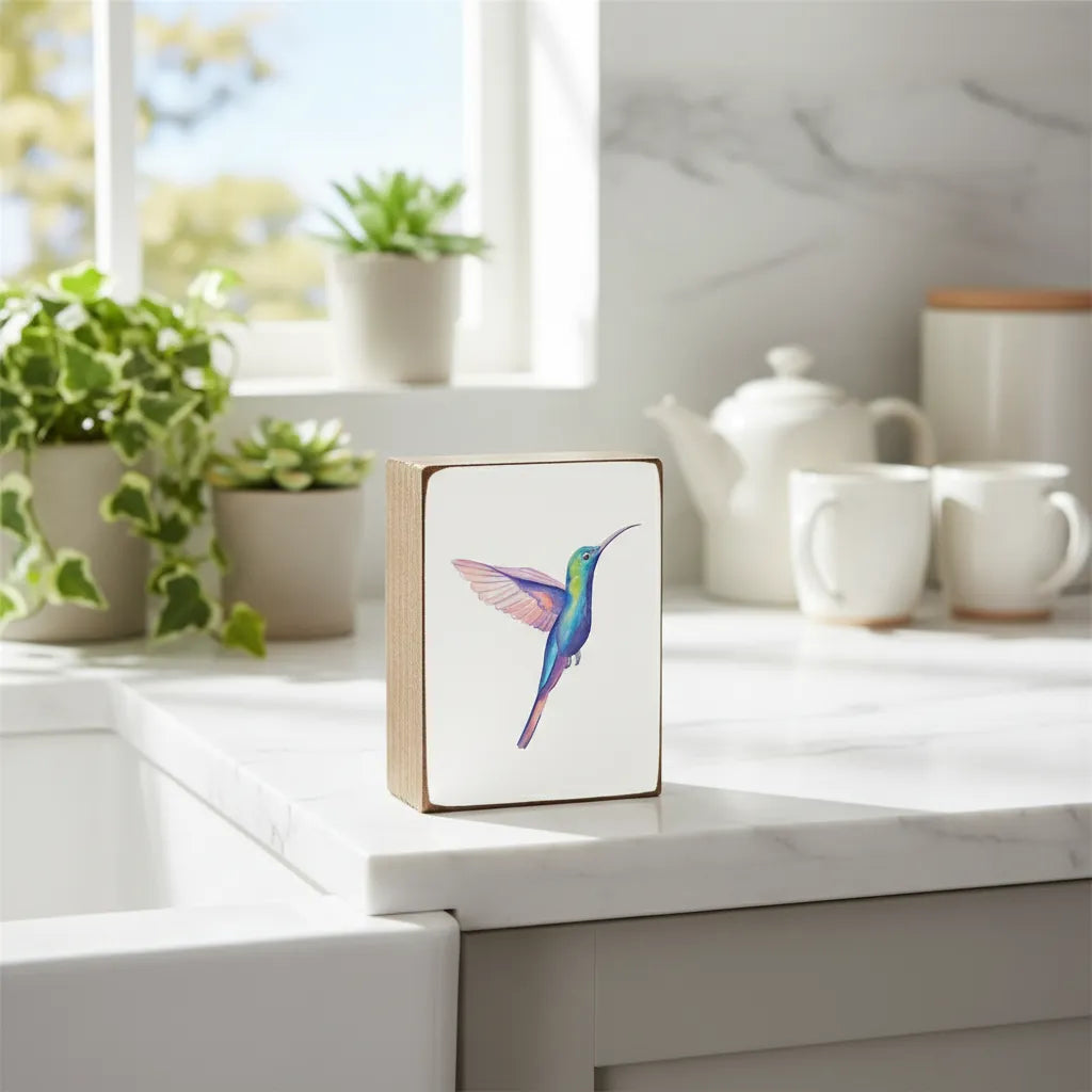 Hummingbird Block Sign