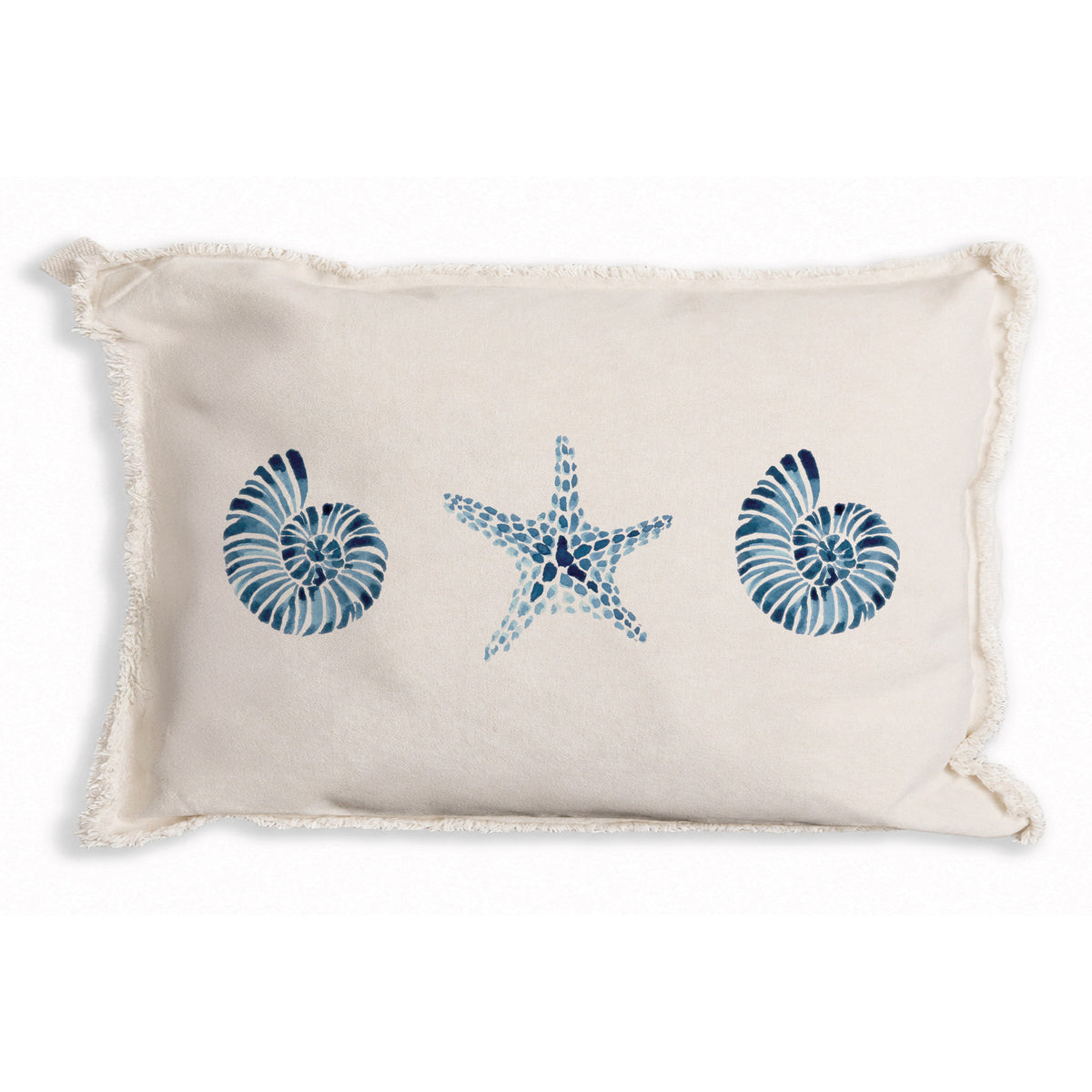 Blue Shell Starfish Pillow