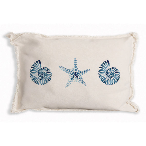 Blue Shell Starfish Pillow