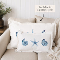Blue Shell Starfish Pillow